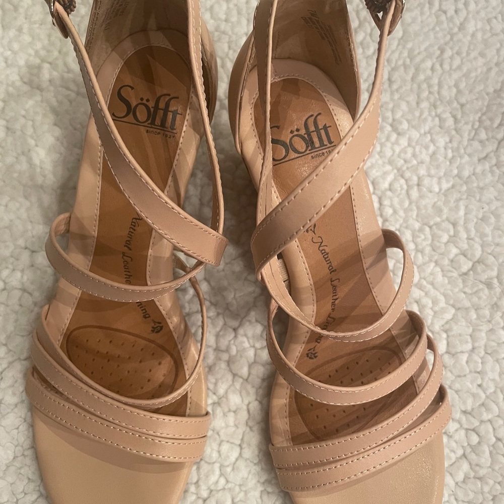 Sofft wedge leather sandals women 7M - Picture 6 of 6